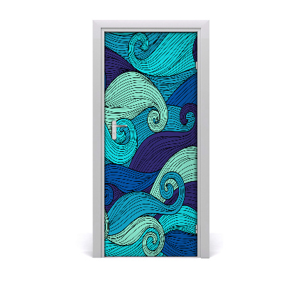 Door wallpaper Abstract waves