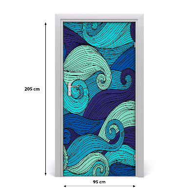 Door wallpaper Abstract waves