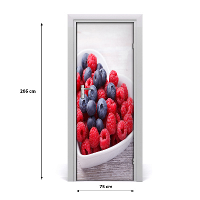 Self-adhesive door veneer Raspberries and blueberries