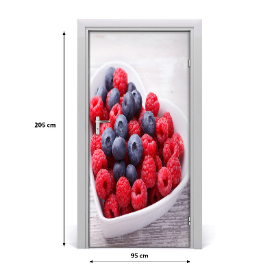 Self-adhesive door veneer Raspberries and blueberries