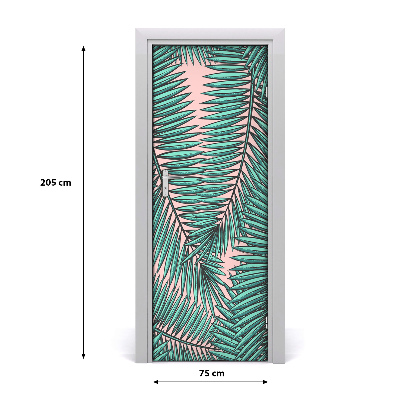 Self-adhesive door veneer Leaves of palm