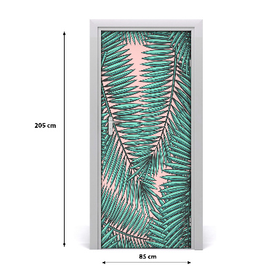 Self-adhesive door veneer Leaves of palm