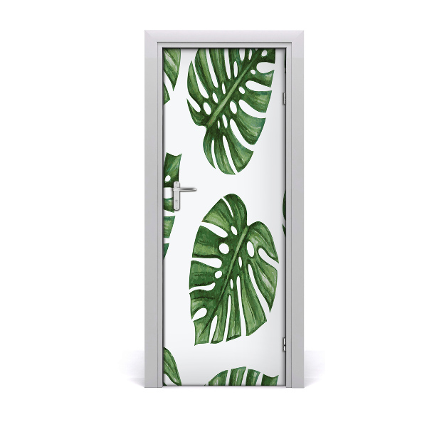 Self-adhesive door wallpaper Monstera