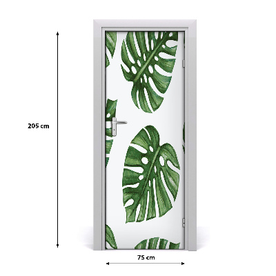 Self-adhesive door wallpaper Monstera