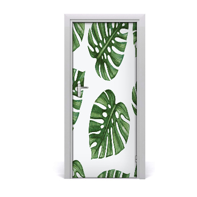 Self-adhesive door wallpaper Monstera