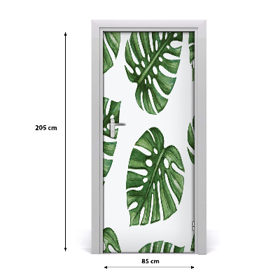 Self-adhesive door wallpaper Monstera