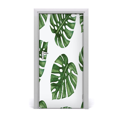 Self-adhesive door wallpaper Monstera