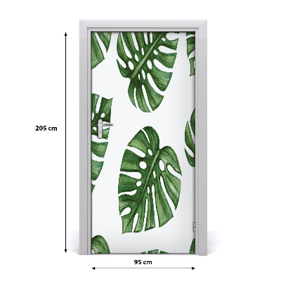 Self-adhesive door wallpaper Monstera