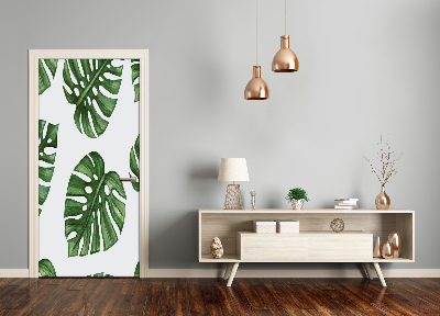 Self-adhesive door wallpaper Monstera