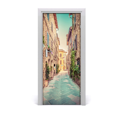 Self-adhesive door wallpaper Italian streets