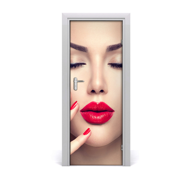 Door wallpaper Red lips