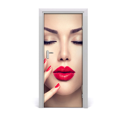 Door wallpaper Red lips