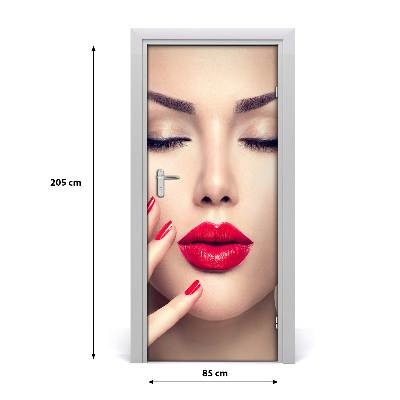 Door wallpaper Red lips