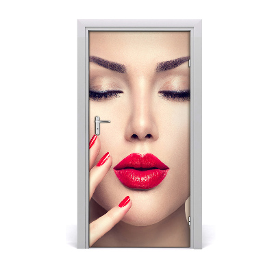 Door wallpaper Red lips