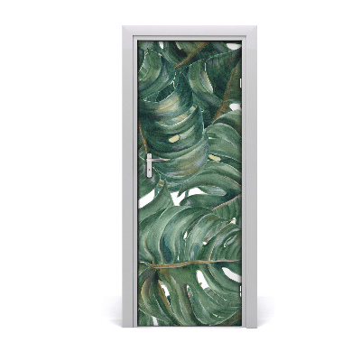 Self-adhesive door wallpaper Monstera