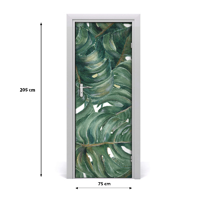 Self-adhesive door wallpaper Monstera