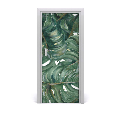 Self-adhesive door wallpaper Monstera