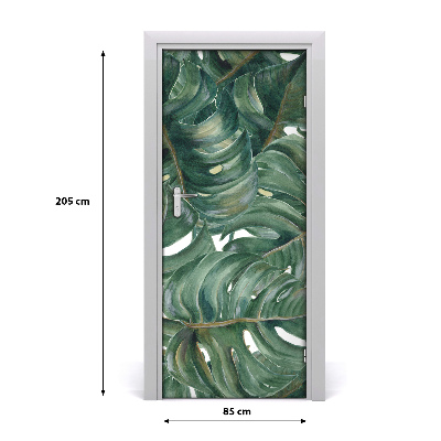 Self-adhesive door wallpaper Monstera