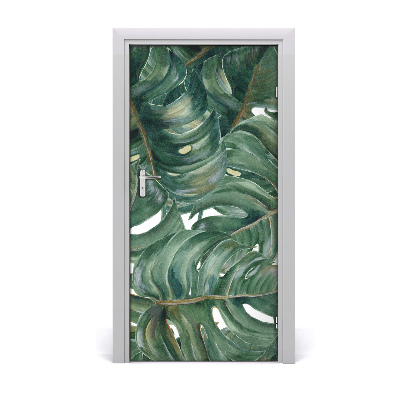 Self-adhesive door wallpaper Monstera