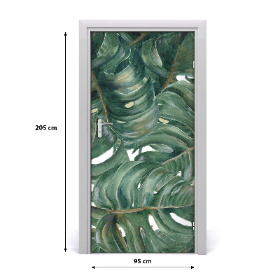 Self-adhesive door wallpaper Monstera