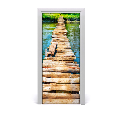 Self-adhesive door sticker Wooden bridge