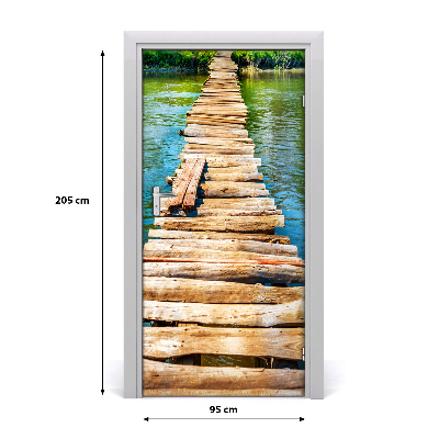 Self-adhesive door sticker Wooden bridge