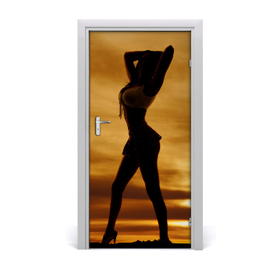 Door wallpaper Short skirt