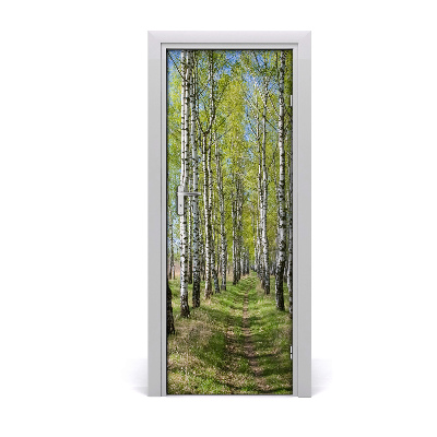 Self-adhesive door sticker Birch forest