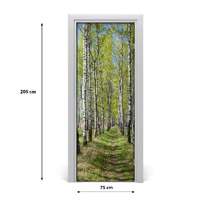 Self-adhesive door sticker Birch forest