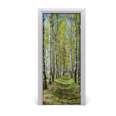 Self-adhesive door sticker Birch forest