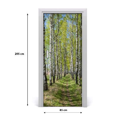 Self-adhesive door sticker Birch forest