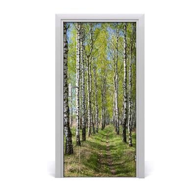 Self-adhesive door sticker Birch forest