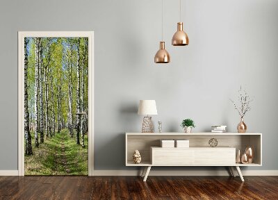 Self-adhesive door sticker Birch forest