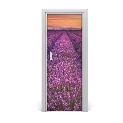 Self-adhesive door sticker Lavender field