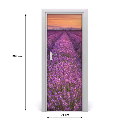 Self-adhesive door sticker Lavender field