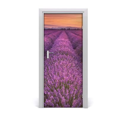 Self-adhesive door sticker Lavender field