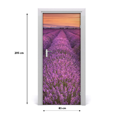 Self-adhesive door sticker Lavender field