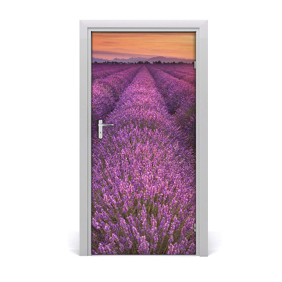 Self-adhesive door sticker Lavender field