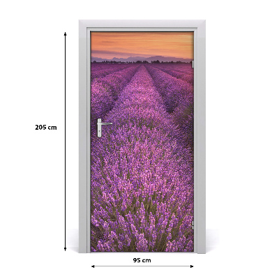 Self-adhesive door sticker Lavender field