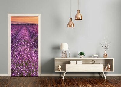 Self-adhesive door sticker Lavender field