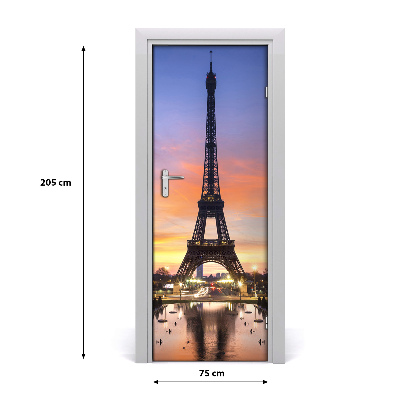 Self-adhesive door wallpaper Eiffel tower