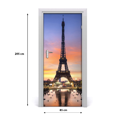 Self-adhesive door wallpaper Eiffel tower