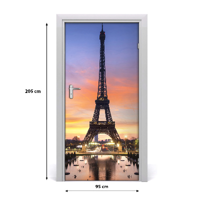 Self-adhesive door wallpaper Eiffel tower