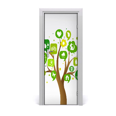 Door wallpaper Ecological tree