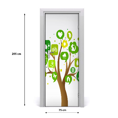 Door wallpaper Ecological tree