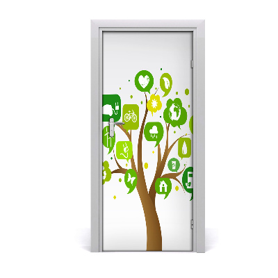 Door wallpaper Ecological tree