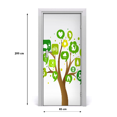 Door wallpaper Ecological tree