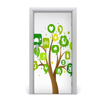 Door wallpaper Ecological tree