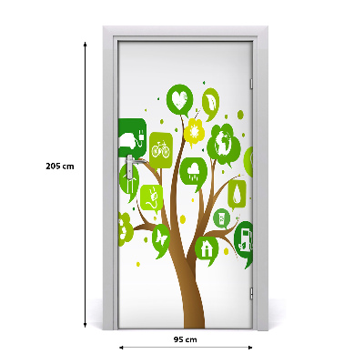 Door wallpaper Ecological tree