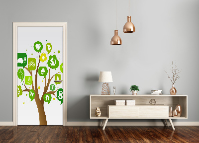 Door wallpaper Ecological tree